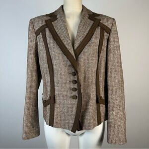 ❤️ Bliss Elegant Brown and Tan Blazer 12